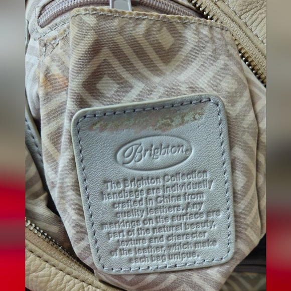 Brighton Stylish Cream and Gray Leather Bag - Picture 11 of 13